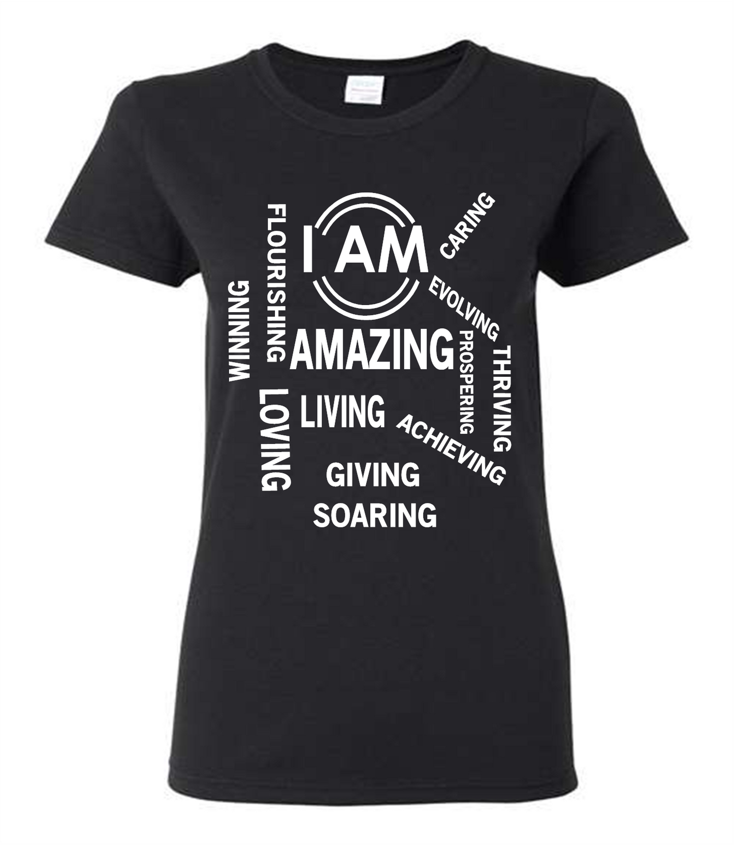 I AM Amazing Tee (Black/White)